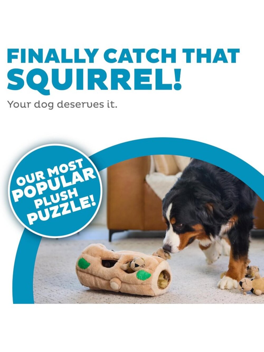 New XL Hide A Squirrel Plush Dog Toy Puzzle, Interactive Fun for Dogs - Picture 2 of 6